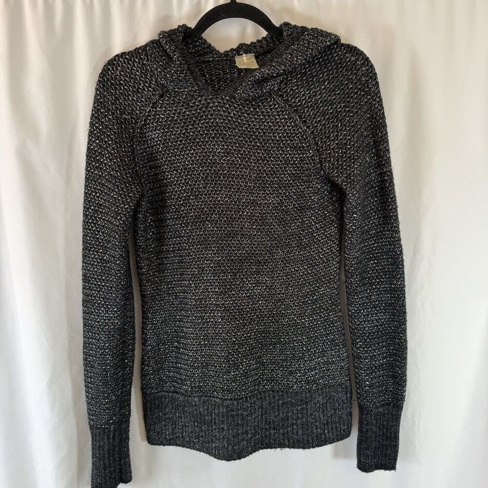 Calia Carrie Underwood Sweater Women's XS Black Knit Hooded Long Sleeve